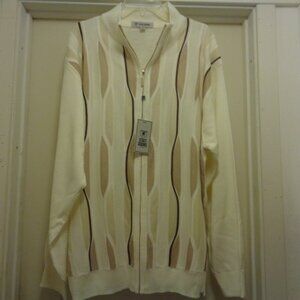 VINTAGE STYLED MENS ZIP UP SWEATER BY STACEY ADAMS NWT 2XL